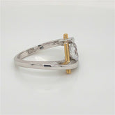 18K White Gold & 24 Karat Yellow Gold Engagement Ring